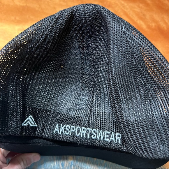 AK Sportswear Bones State Shape black trucker hat small medium embroidered - Picture 4 of 5